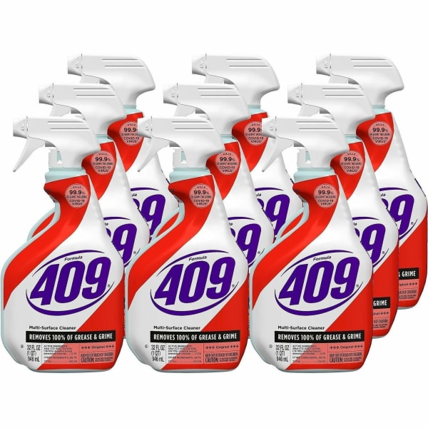 Formula 409 Multi-Surface Cleaner - 32 fl oz (1 quart) - Original Scent - Anti-bacterial, Deodorize, Disinfectant - White, Red - 9 / Carton