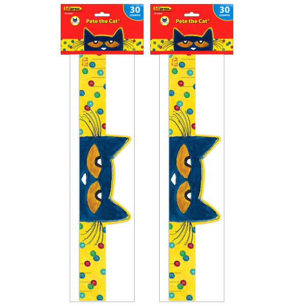 Teacher Created Resources Pete the Cat Crowns, 24in x 5in, 30 Per Pack, Set Of 2 Packs