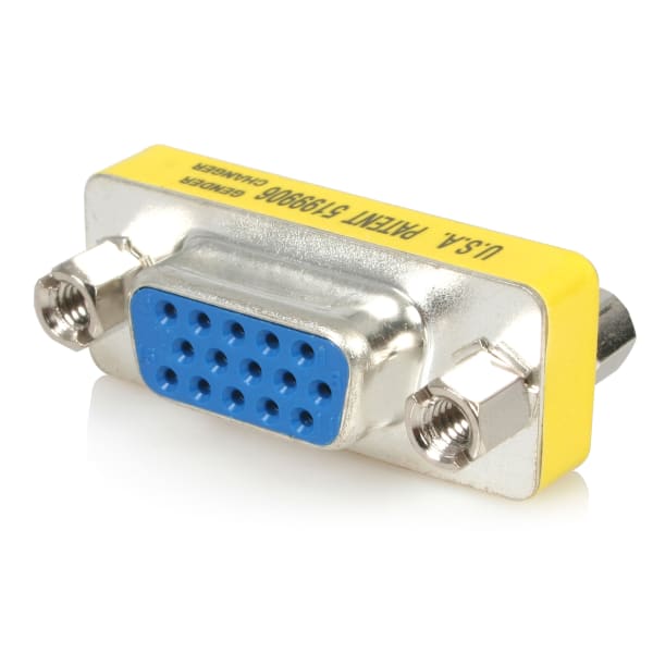 StarTech.com Slimline - Display gender changer - VGA - HD-15 (F) - HD-15 (F) - This Slimline Gender Changer (HDDB15F to HDDB15F) converts a High Density DB15 Male connector to a High Density DB15 Female connector. - VGA Gender Changer - VGA Coupler
