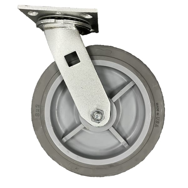 CSL Poly Casters, Swivel, 8in, Gray, Set Of 2 Casters