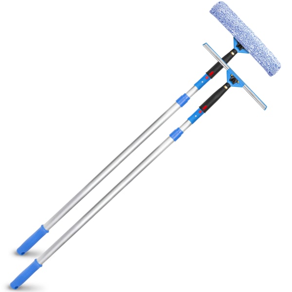 Gritt Commercial Pro Window Washing Kit With Squeegee, Washer And Telescopic Pole, 14in Squeegee And Washer/6ft Pole, Multicolor