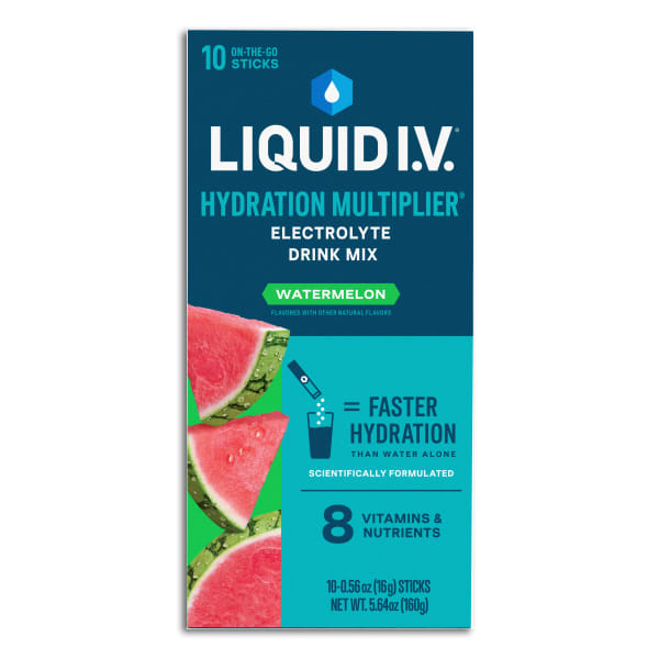 Liquid IV Hydration Multiplier Sticks, Watermelon, 4.52 Fl Oz, Pack Of 10 Sticks