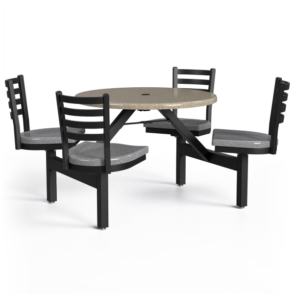 Palmer Hamilton Covey Outdoor Cluster Table With 4 Seats, 29in x 54in, Cappuccino/Steel Gray