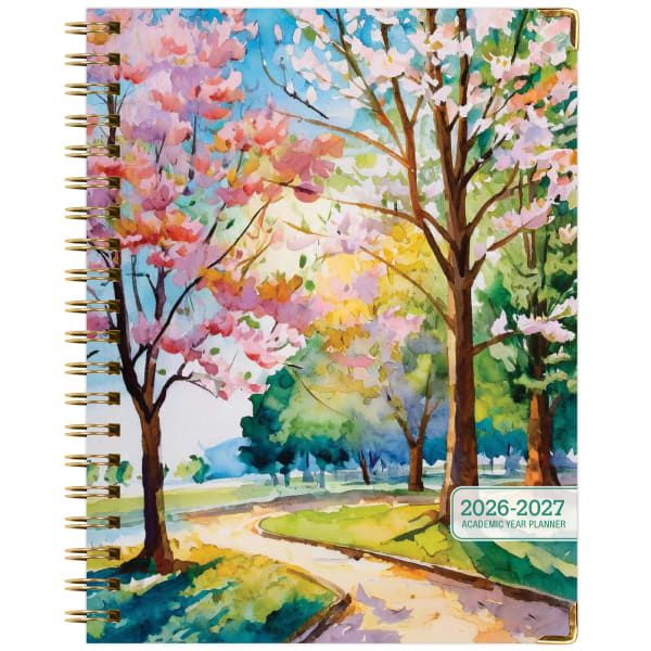 2026-2027 Excello Brands 14-Month Academic Year Hardcover Weekly/Monthly Fashion Planner, 8-1/2in x 11in, Watercolor Tree, May To June, Total Qty 1