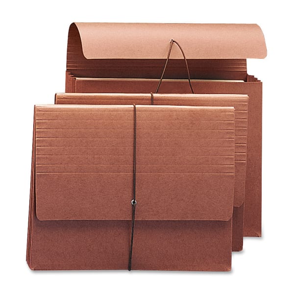 Smead Redrope Expanding Wallets With Elastic, Letter Size, 3 1/2in Expansion, 30% Recycled, Redrope, Pack Of 10