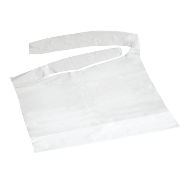 Medline Waterproof Plastic Bibs With Crumb Catchers, 16in x 24in, White, Case Of 500