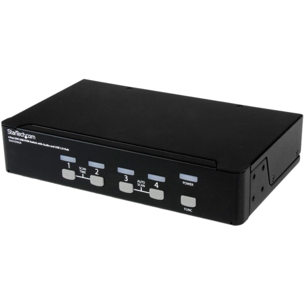 StarTech.com 4-Port KVM Switch for DVI Computers - 1U Rack-Mount KVM Switch with Audio - DVI KVM switch - SV431DVIUA