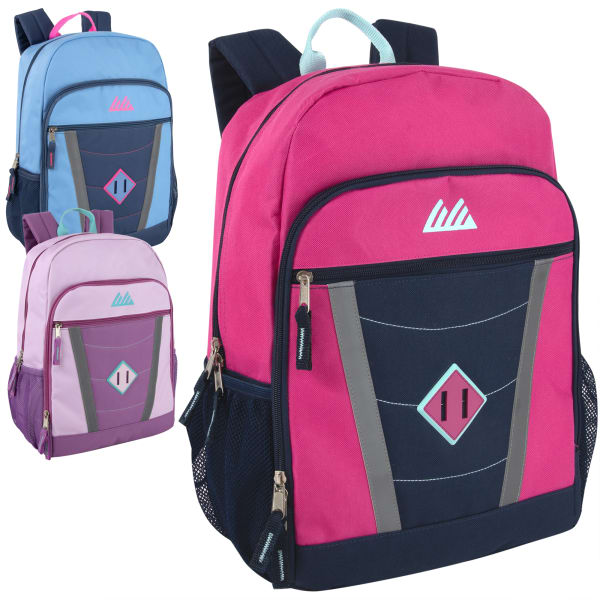 Trailmaker Reflective Backpacks, Assorted Colors, Set of 24 Backpacks