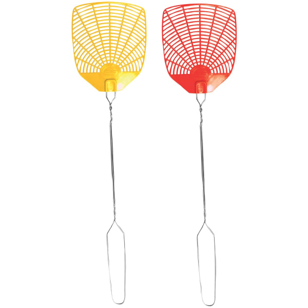 PIC Wire Handle Fly Swatters, Assorted Colors, Pack Of 2 Swatters