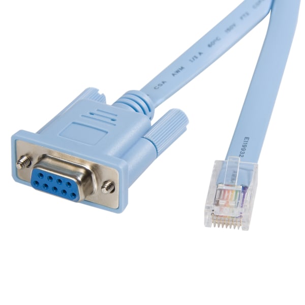 StarTech.com Cisco console router cable - RJ45 (m) - DB9 (f) - 6 ft - Connecting your computers serial port to the RJ45 console port on your Cisco router - 6ft cisco console cable - 6ft serial console cable