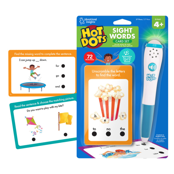 Educational Insights Hot Dots Sight Word Card Set, 4-1/2in x 6-1/4in