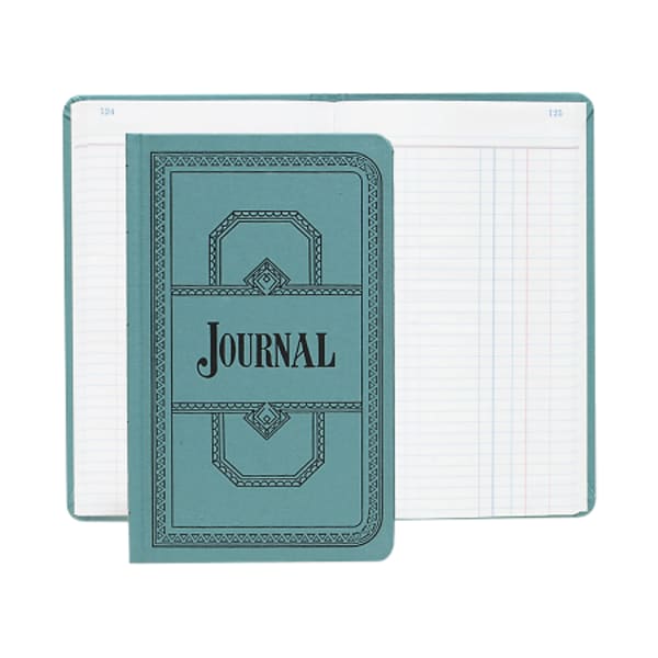 Boorum & Pease Canvas Account Book, Journal, 16 Lb., 12 1/8in x 7 5/8in, 150 Pages, Blue
