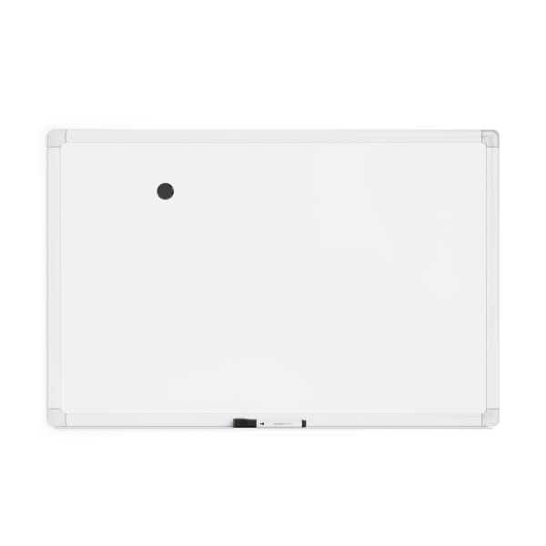 U Brands Magnetic Porcelain Steel Board, 36in X 24in, White Aluminum Frame, Actual Size 35in X 23in (4899U00-01)