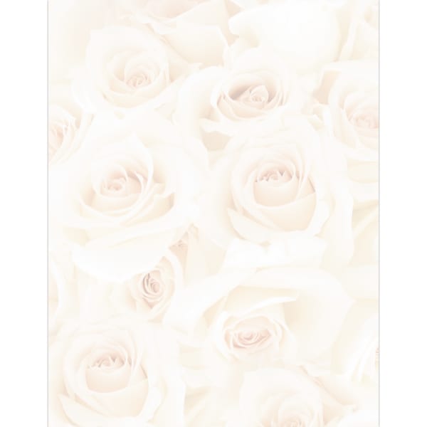 Great Papers! Design Letterhead Paper Stationery, 8-1/2in x 11in, Blush Roses, Pack Of 80 Sheets