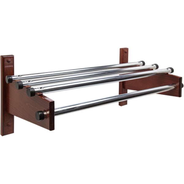 CSL TDE Series Wood Wall Rack, 2-3/4inH x 30inW x 12-1/2inD, Mahogany