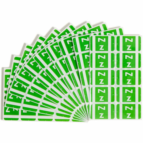 Smead ACCS Alphaz Permanent Color-Coded Label Refill Pack, Z, Light Green, Pack Of 100