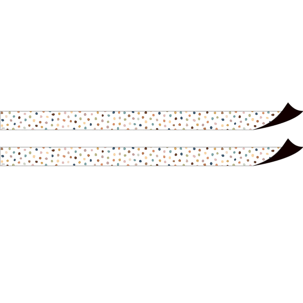 Teacher Created Resources Magnetic Borders, 24in x 1-1/2in, Everyone Is Welcome Painted Dots, 12 Borders Per Pack, Set Of 2 Packs