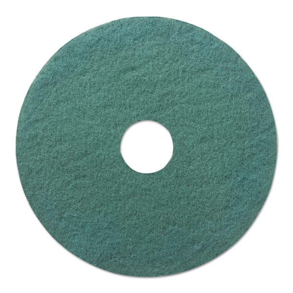 Boardwalk Heavy-Duty Scrubbing Floor Pads, 18in Diameter, Green, 5/Carton