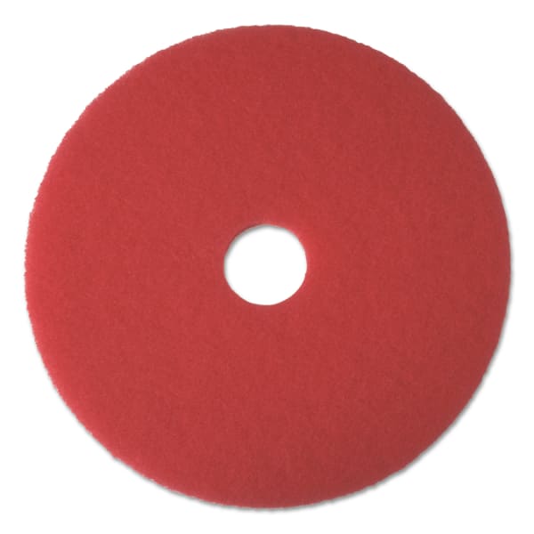 Boardwalk Buffing Floor Pads, 18in Diameter, Red, 5/Carton