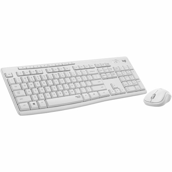 Logitech MK295 Silent Wireless Combo - USB Wireless Wi-Fi/RF - Off White - USB Wireless Wi-Fi Mouse - Off White - AA, AAA - Compatible with Computer