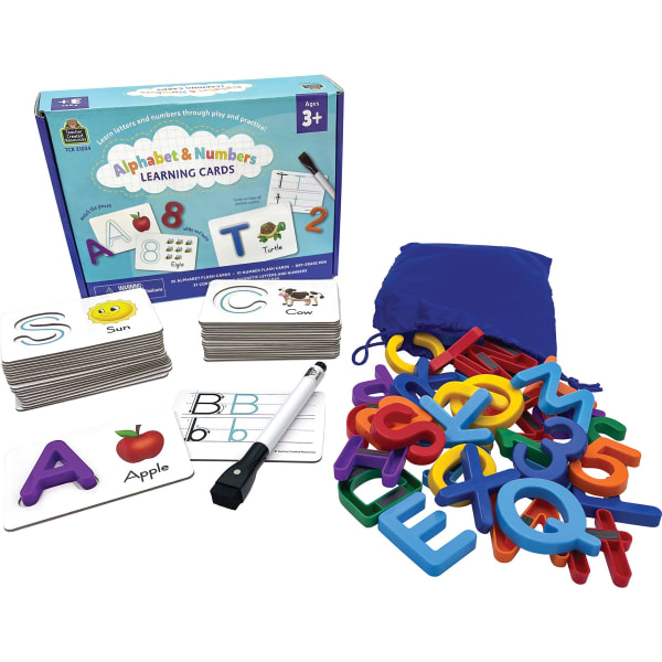 Teacher Created Resources Alphabet & Numbers Learning Cards, 3-1/4in x 4in, All Ages, Set Of 75 Pieces