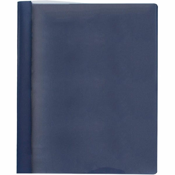 Business Source Letter Report Cover - 1/2in Folder Capacity - 8 1/2in x 11in - 100 Sheet Capacity - 3 x Prong Fastener(s) - Clear, Dark Blue - 25 / Box