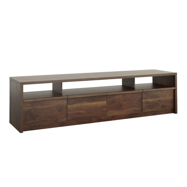 Sauder Harvey Park Entertainment Credenza With Drawers For TVs Up To 86in, 21-1/2inH x 81-1/4inW x 20inD, Grand Walnut