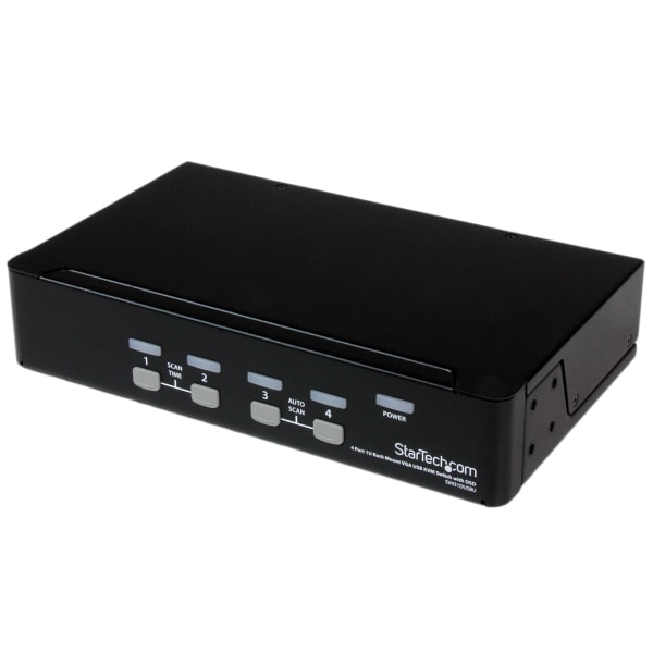 StarTech.com 4 Port 1U Rackmount USB KVM Switch with OSD - Control up to 4 VGA and USB computers from a single keyboard, mouse and monitor - usb kvm switch - 4 port kvm switch - vga kvm switch -rack mount kvm