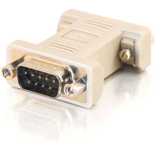 C2G DB9 Male to DB9 Female Null Modem Adapter - 1 x 9-pin DB-9 RS-232 Serial Male - 1 x 9-pin DB-9 RS-232 Serial Female - Beige - 1 Each