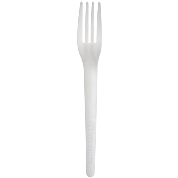 Eco-Products Plantware Dinner Forks, 7in, White, Pack Of 1,000 Forks