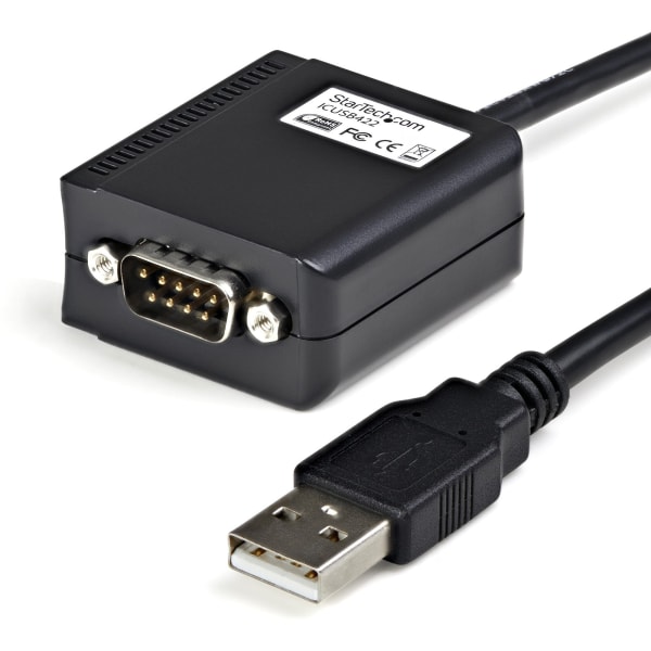 StarTech.com 6ft (1.8m) 1-Port Professional RS422/485 USB Serial Cable Adapter with COM Retention, USB to RS422 Adapter - TAA - Straight-Through USB to RS422/485 adapter - Small form factor and USB powered