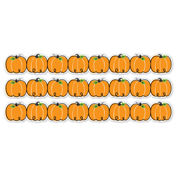 Creative Teaching Press EZ Borders, Doodle Pumpkins, 24 Borders Per Pack, Set Of 3 Packs