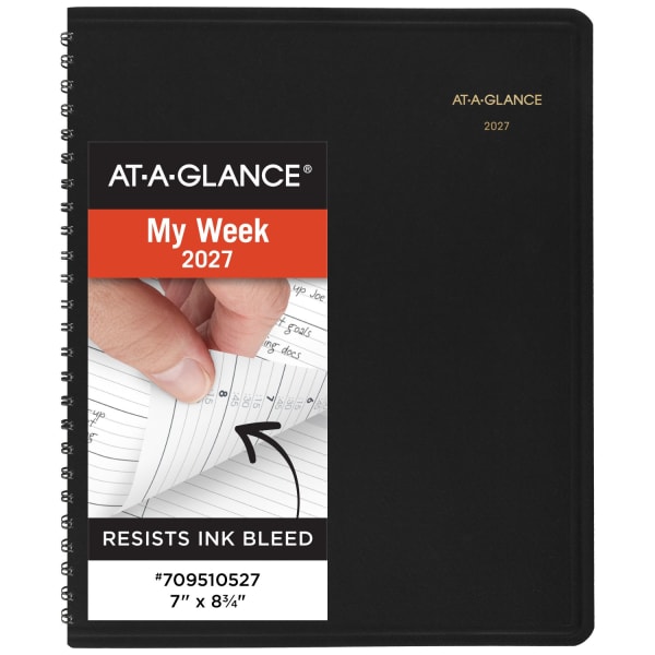 AT-A-GLANCE 2027 Weekly Appointment Book Planner, Black, Medium, 7in x 8 3/4in