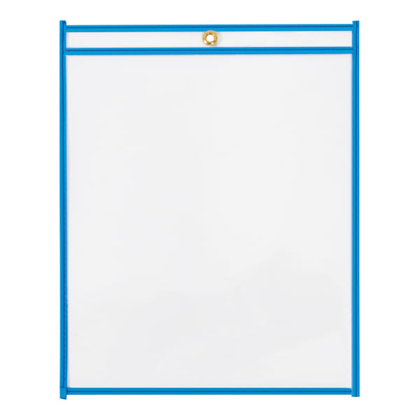 Partners Brand Industrial Zippered Job Ticket Holders, 9in x 12in, Neon Blue, Case Of 15 Holders