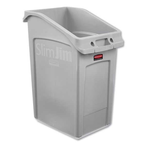 Rubbermaid Commercial Slim Jim Under-Counter Container, 23 gal, Polyethylene, Gray