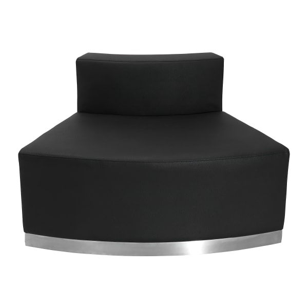 Flash Furniture HERCULES Alon Series LeatherSoft Convex Chair with Brushed Stainless Steel Base, Black
