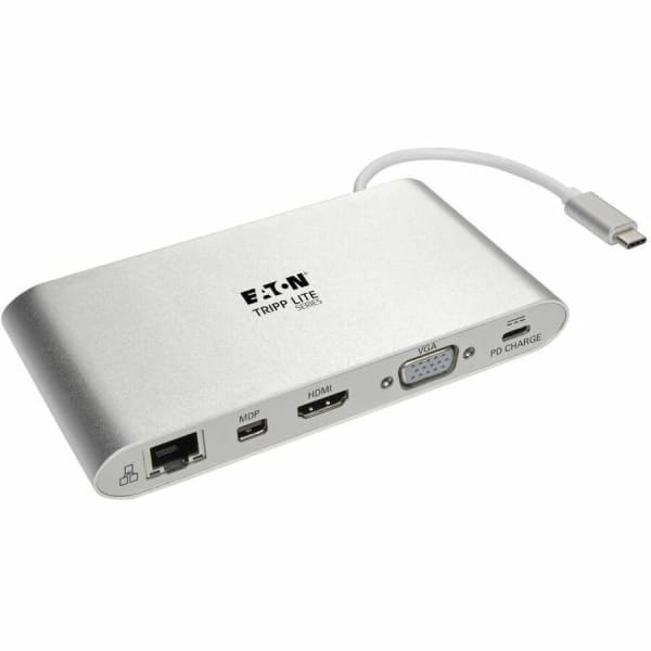 Tripp Lite USB-C Docking Station w/ USB-A , HDMI, VGA, mDP, Gbe, Memory Cards 3.5mm, USB C PD Charging 4K @ 30Hz -  - U442DOCK1