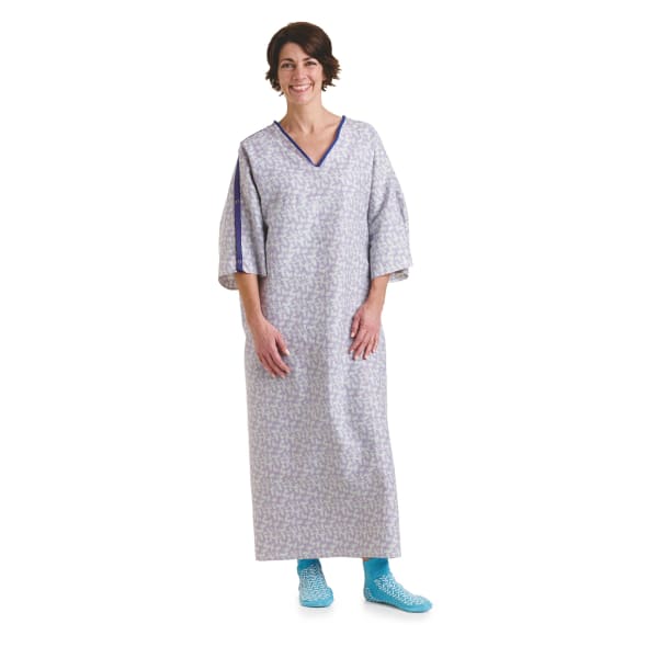 Medline Healing Colors Collection IV Gowns, 66in, Tranquility, Pack Of 12