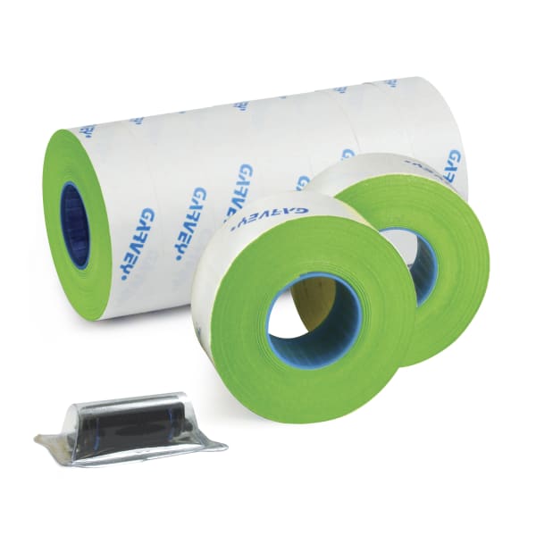 Garvey Price Marking Labels, Fluorescent Green, 1,200 Labels Per Roll, Pack Of 9 Rolls