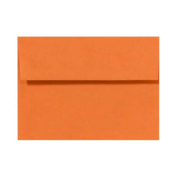 LUX Invitation Envelopes, A7, Peel & Stick Closure, Mandarin Orange, Pack Of 50