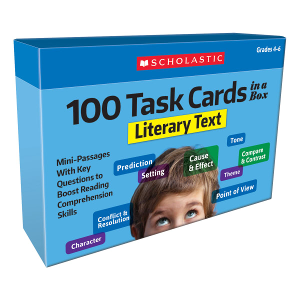 Scholastic 100 Task Cards In A Box: Literary Text Cards, Grades 4-6
