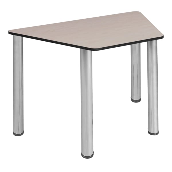Regency 36inW Trapezoidal Student Activity Desk, Maple/Chrome