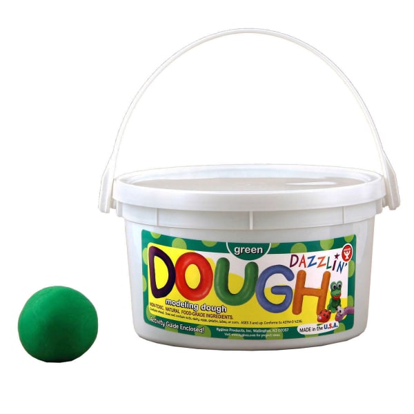 Hygloss Dazzlin Dough, 3 Lb Tub, Green, Pack Of 3 Tubs