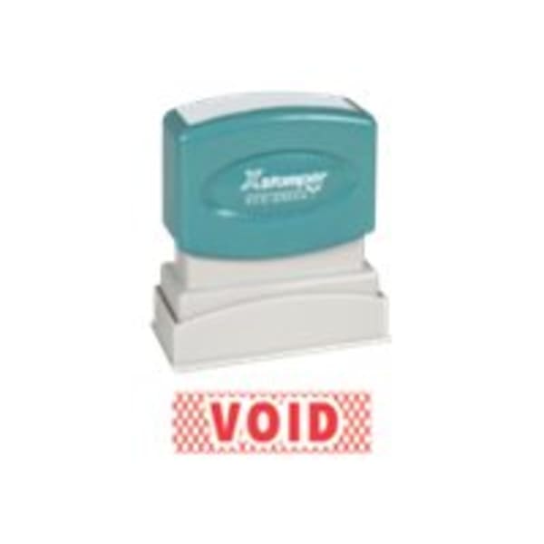 Xstamper Pre-Inked VOID One Color Title Stamp, 62% Recycled, 100000 Impressions, Red