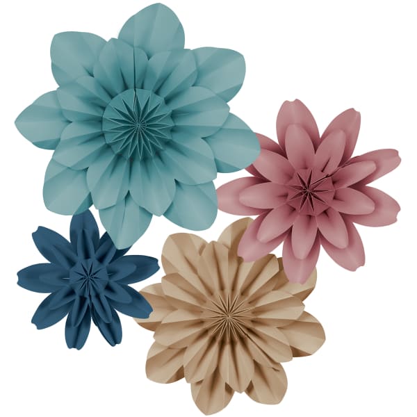 Teacher Created Resources Paper Flowers, Calming Colors, Pack Of 4 Flowers