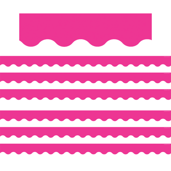 Teacher Created Resources Scalloped Border Trim Packs, 35', Hot Pink, Set Of 6 Packs