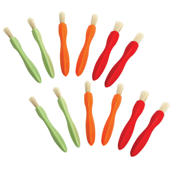 READY 2 LEARN Triangle Grip Paint Brushes, 3 Sizes, 6 Per Pack, Set Of 2 Packs