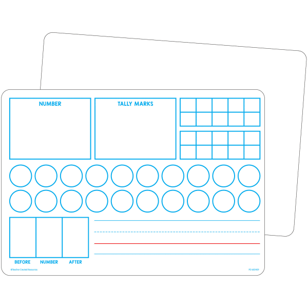 Teacher Created Resources Double-Sided Learning Numbers 1-20 Dry Erase Boards, Pack Of 10