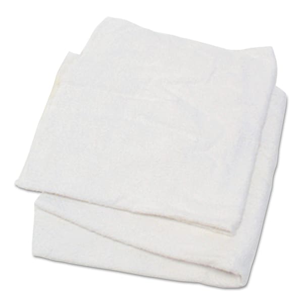 HOSPECO Woven Terry Rags, 15in x 17in, White, 25 Lb