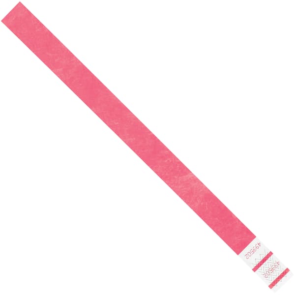 Tyvek Wristbands, 3/4in x 10in, Pink, Case Of 500
